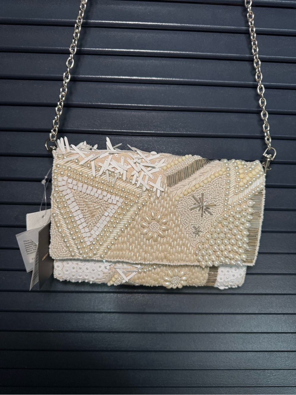 NWT America & Beyond Shimmering Sands Beaded Clutch